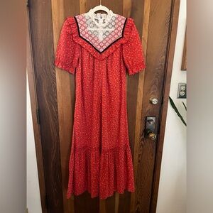 Vintage 70s Ditsy Floral Muumuu Prairie Dress